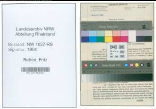 Entnazifizierung Fritz Betten , geb. 30.03.1897 (Fachvorsteher)