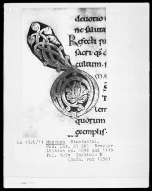 Sakramentar, Folio 208 (Blatt) — ---, Folio 208 (Blatt)Initiale D, Folio 107 verso