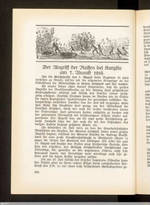 Der Angriff der Russen bei Kutyska am 7. August 1916