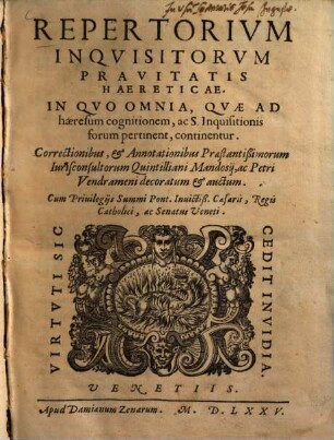 Repertorium inquisitorium pravitatis haereticae