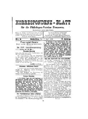 Aus dem April-Heft des Centralblattes