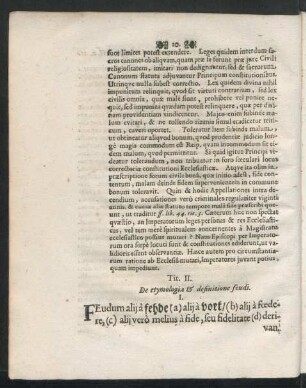 Tit. II. De etymologia & definitione feudi.