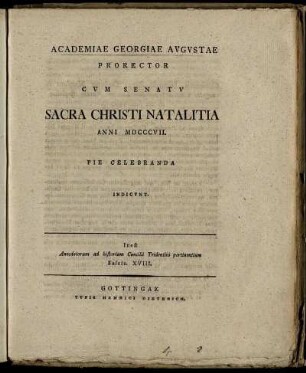 18: Anecdotorum ad historiam Concilii Tridentini pertinentium. Fascic. XVIII