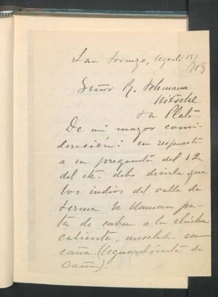 [Carta a Robert Lehmann-Nitsche]