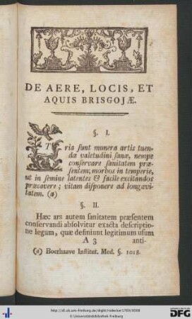 De Aere, Locis, Et Aquis Brisgoje.