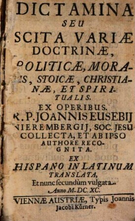 Dictamina seu scita Variae Doctrinae Politicae Moralis Stoicae