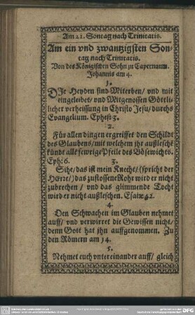 Am ein und zwantzigsten Sontag nach Trinitatis
