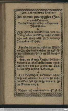 Am ein und zwantzigsten Sontag nach Trinitatis