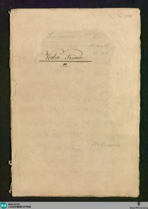 Symphonies - Don Mus.Ms. 2853 : orch; b; StrK 106