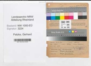 Entnazifizierung Gerhard Patzke, geb. 31.08.1913 ()