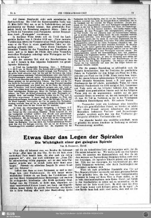 Etwas über das Legen der Spiralen