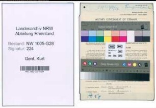 Entnazifizierung Kurt Gent , geb. 30.07.1904 (Postwerkmeister)