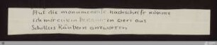 [Texte aus dem Nachlass] - [Handschrift] - Auf die monumentale nachschrift - StGA-George I,1927 : [NLB, S. 77]