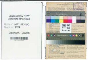 Entnazifizierung Heinrich Dickmann , geb. 02.07.1879 (Schlosser)
