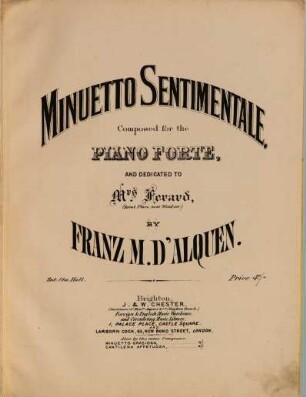 Minuetto sentimentale : composed for the pianoforte