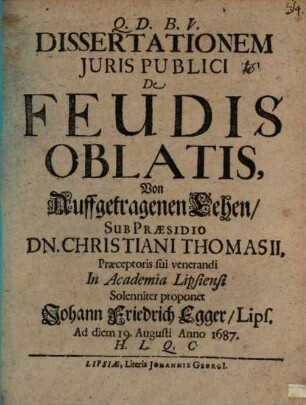Diss. ... de feudis oblatis