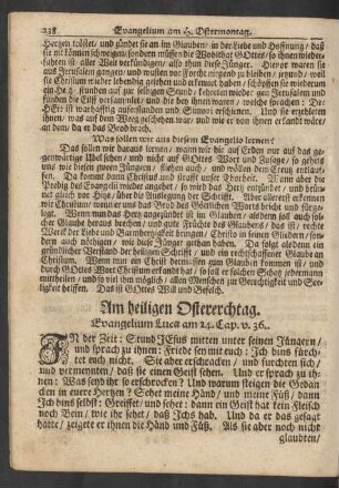 Am heiligen Ostererchtag. Evangelium Lucae am 24. Cap. v. 36.