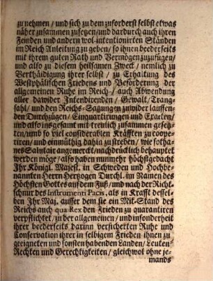 Alliance Oder Bündnuß, Welche Zwischen Jhrer Kön. Majest. in Schweden, und Jhr Fürstl. Durchl. Herrn Hertzogen zu Braunschweig Lüneburg, in Stade den 26. Maji, 1674. getroffen und geschlossen worden