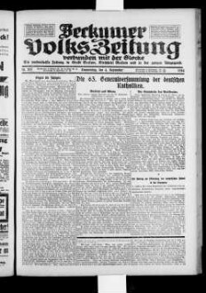 Beckumer Volks-Zeitung. 1921-1930