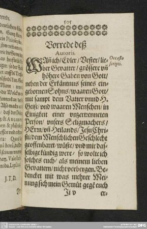 Vorrede deß Autoriß.