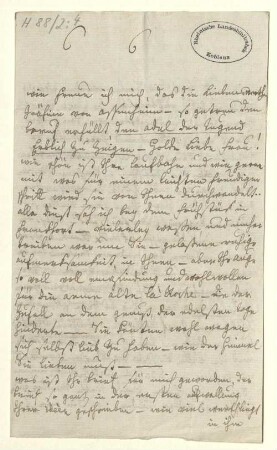 Eigenhändiger Brief mit Unterschrift