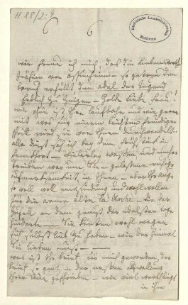 Eigenhändiger Brief mit Unterschrift