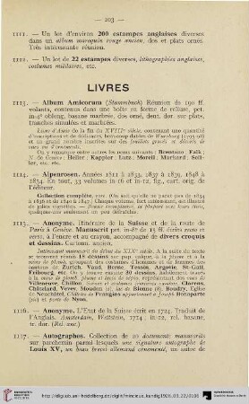 Livres (Nr. 1113-1217)
