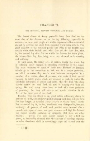 Chapter VI. The interval between coffining and burial