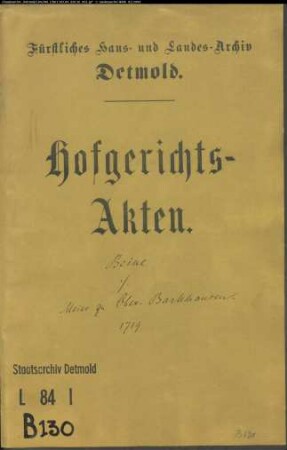 Beine, Hermann im Erdbruch gegen Meier zu Ober-Barkhausen