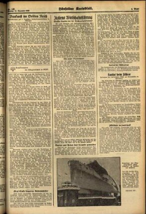 Zweite Ausgabe vom Montag, den 12. Dezember 1938.