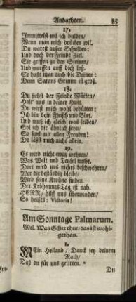 Am Sonntage Palmarum. - Am Sonntage Exaudi.