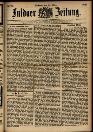 Ausgabe vom Mittwoch, den 20. März 1889.