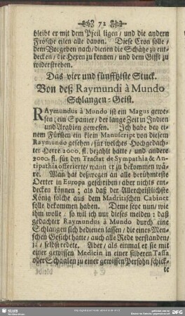 Das vier und fünfftzigste Stuck. Von deß Ramundi à Mundo Schlangen-Geist