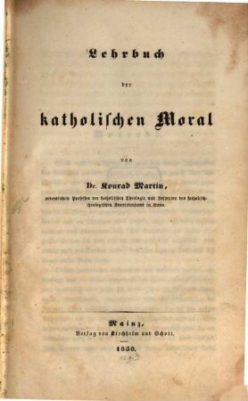 Lehrbuch der katholischen Moral