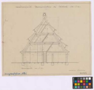 Penzenhofen (Landkreis Nürnberg): Bauernhaus [Ortsstraße Nummer 1]. Haupthaus (Querschnitt)