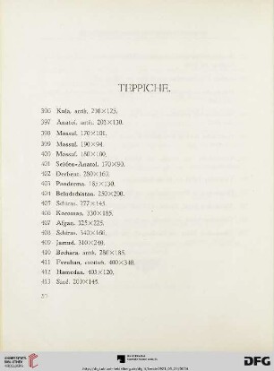 Teppiche (Nr. 396-413)