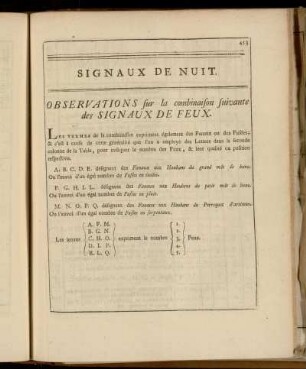 Signaux de Nuit. - Signaux Particuliers de Nuit. - Signaux de Jour et de Nuit pour le Temps de Brume.