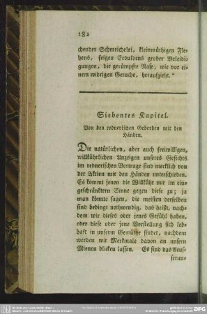 Siebentes Kapitel. Von den rednerischen Geberden mit den Händen