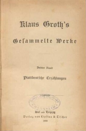3: Plattdeutsche Erzählungen