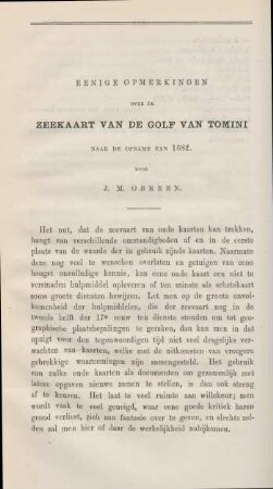 Eenige opmerkingen over de zeekaart van de Golf van Tomini naar de opname van 1682