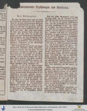 Unterhaltende Erzählungen und Anekdoten.