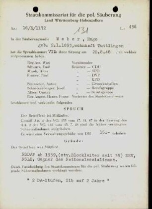 Weber, Hugo