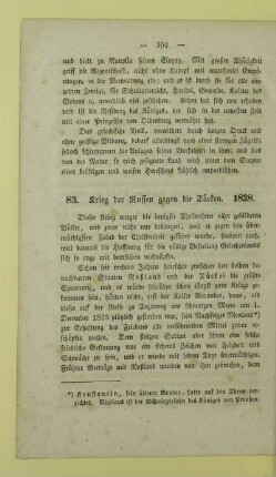 83. Krieg der Russen gegen die Tuerken. 1828