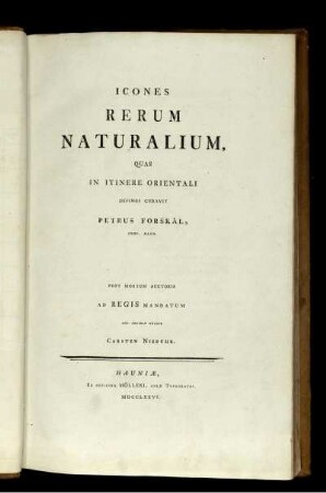 Icones rerum naturalium quas in itinere orientali depingi