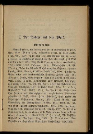 I. Der Dichter und sein Werk