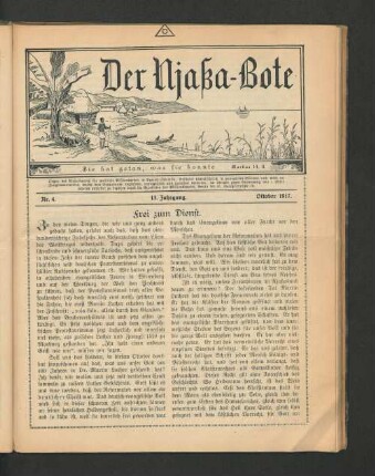 Nr. 4. 13. Jahrgang. Oktober 1917