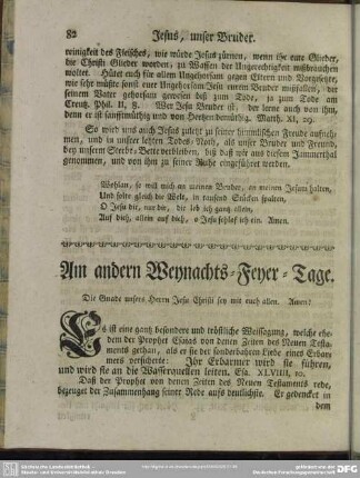Am andern Weyhnachts-Feyer-Tage