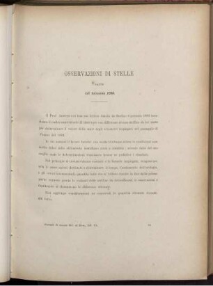 Osservazioni Di Stelle