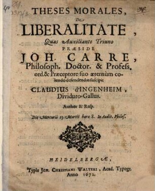Theses mor. de liberalitate