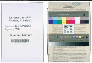 Entnazifizierung Adelheid Hamacher , geb. 19.10.1913 (Postassistentin)